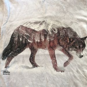 The Mountain Winter Wolf Scene T-Shirt